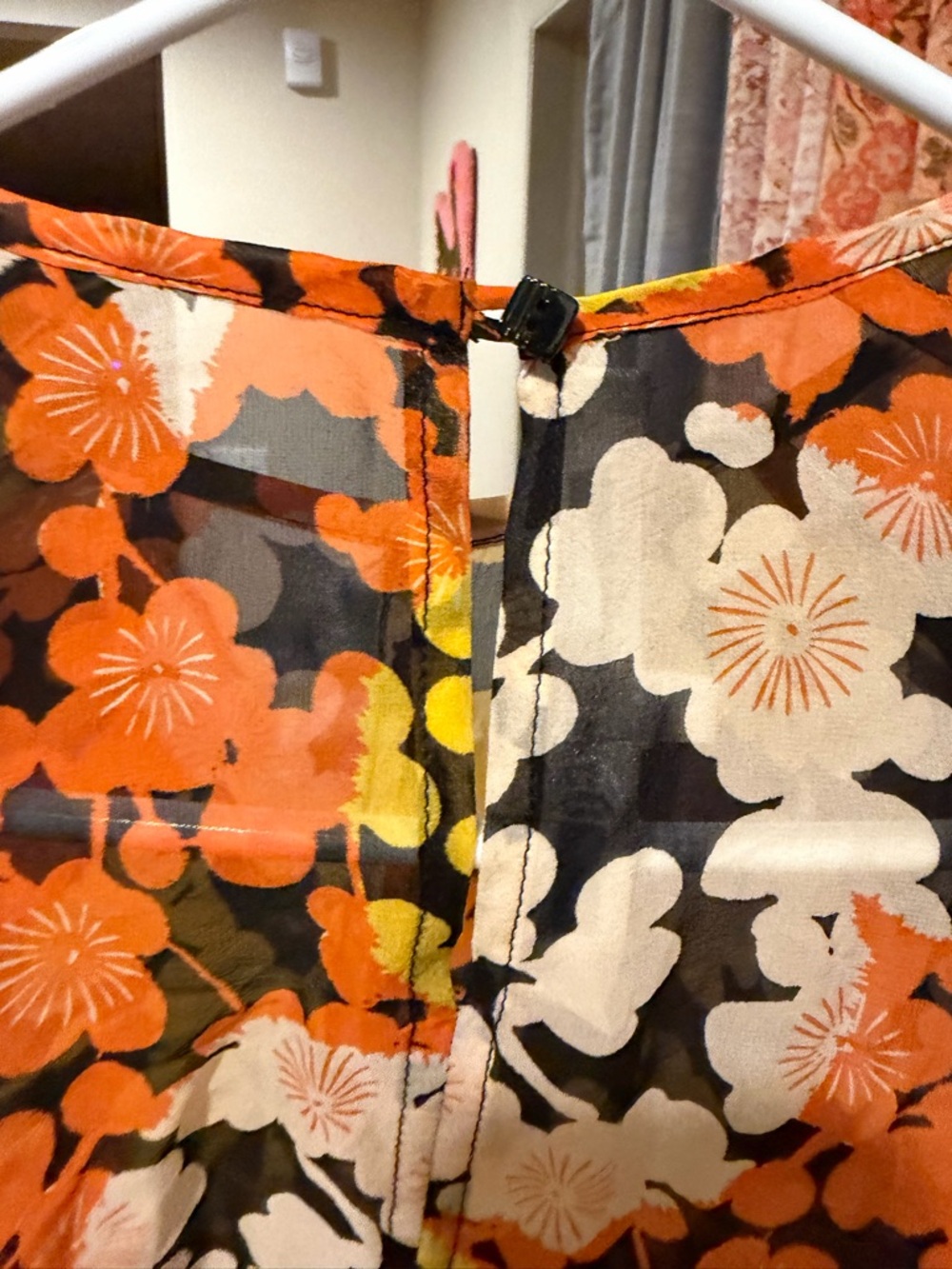 Alexander McQueen Floral Midi Dress in Yellow, Orange & Black - Picture 6 of 9